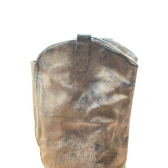 Madeline‎ Womens Tall Distressed Faux Leather Riding Boots Size 9.5M brown - Picture 7 of 14